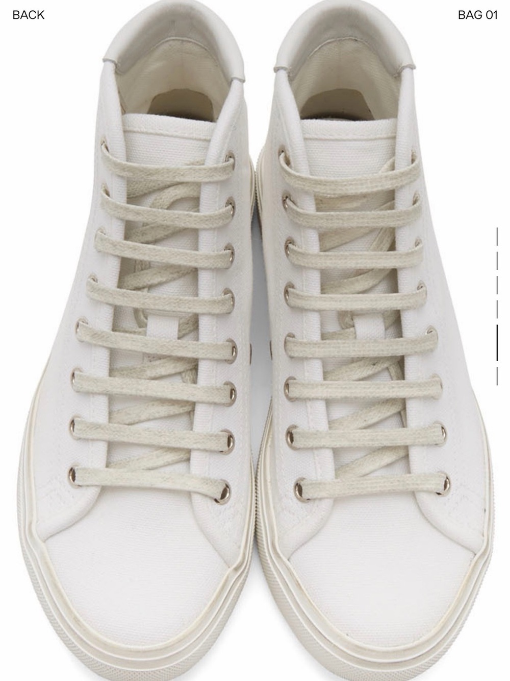Saint Laurent white canvas Malibu sneakers - Picture 5 of 7